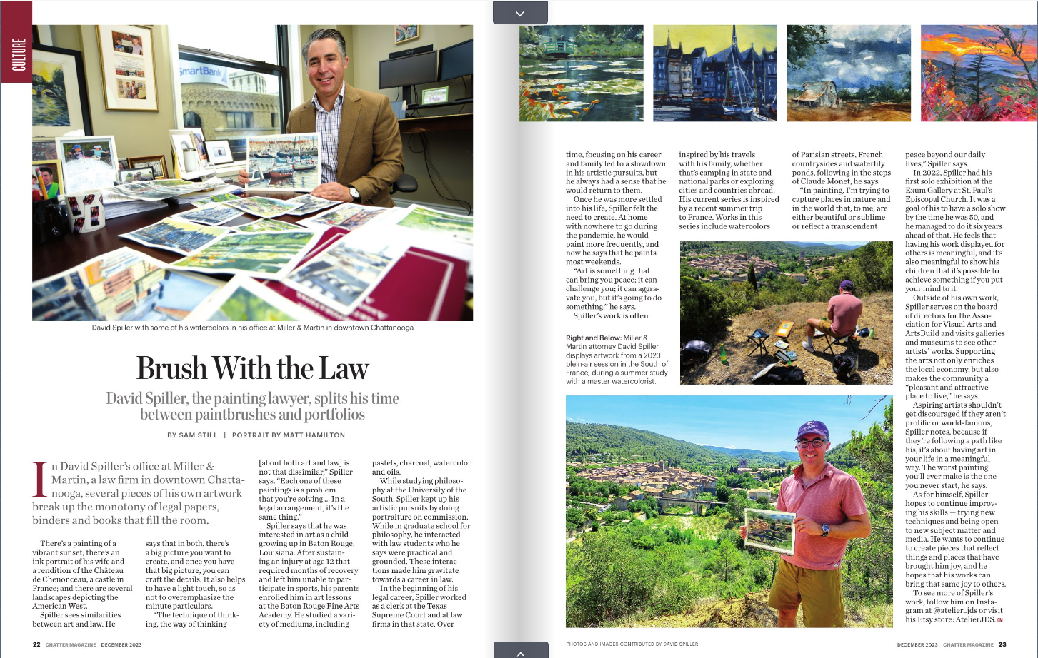 Thumbnail - Chatter Magazine - David Spiller Brush with the Law Painting Lawyer