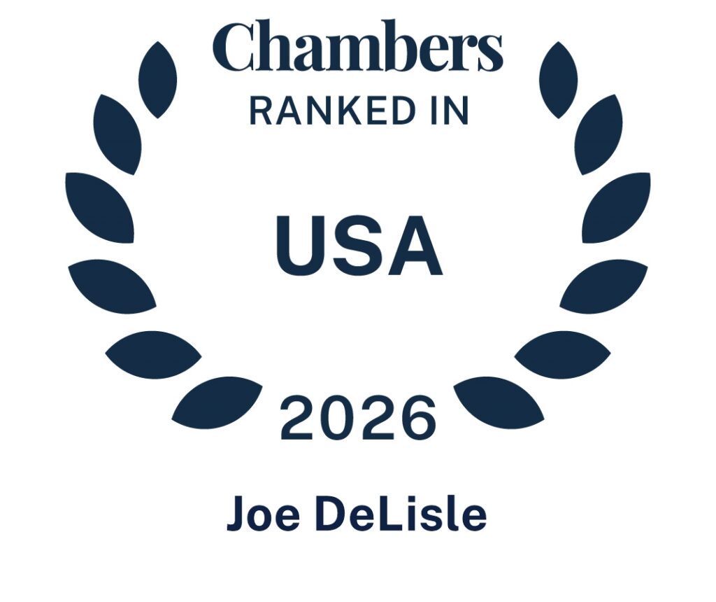 Chambers USA ranked attorney badge for Joe DeLisle ranked in Georgia for Corporate Mergers & Acquisitions Law Practice